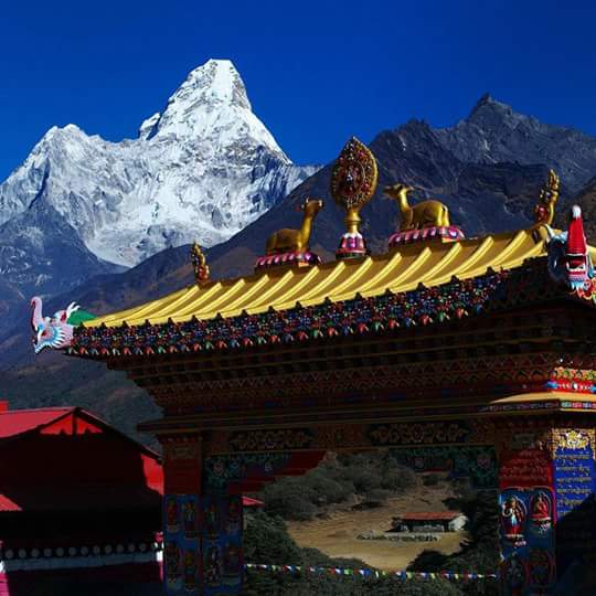 Tenboche Monastry with Ama Dablam
