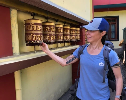 Julie With Prayer Wheel